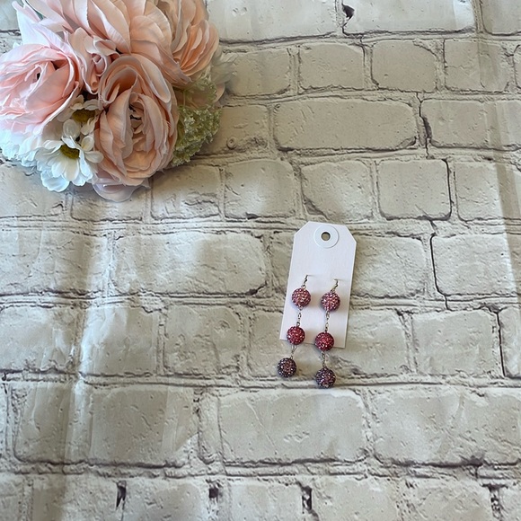 NWT Altar’d State Pink & Purple Dangle Earrings - Picture 1 of 3